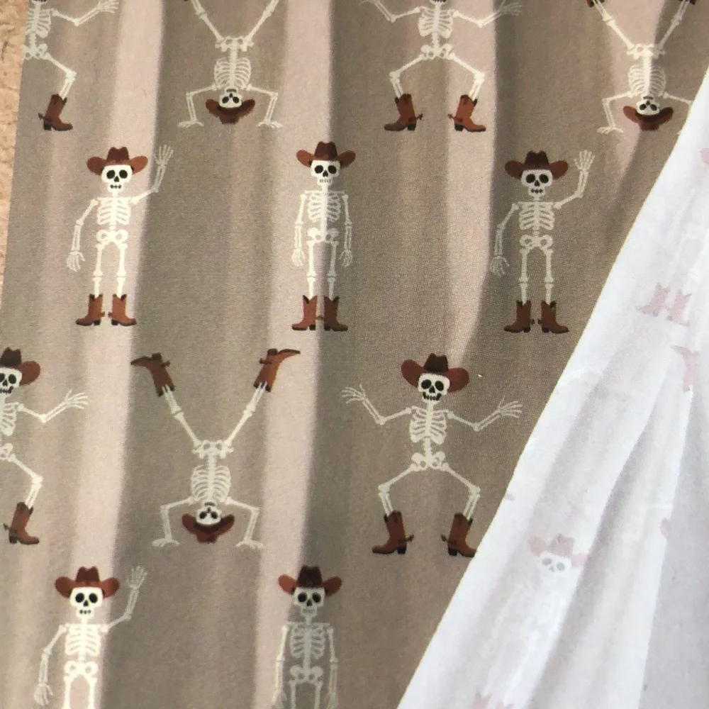 Wrangler HALLOWEEN Skeleton Rodeo Shower Curtain Set